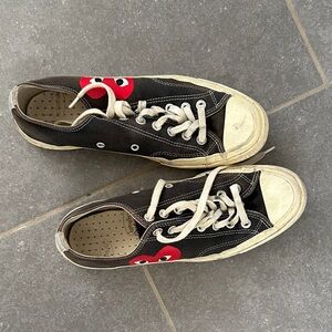 COMME DES GARCONS PLAY chuck Taylor Converse Black Sneakers